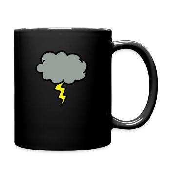 Sturmwolke Gewitterwolke Blitz Blitz - Tasse einfarbig - Schwarz - Rechts