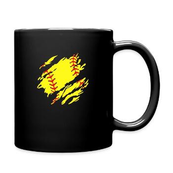 Softball Inside - Full Colour Mug - black - Right