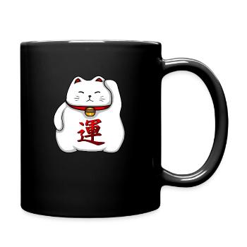 Lucky Cat - Full Colour Mug - black - Right