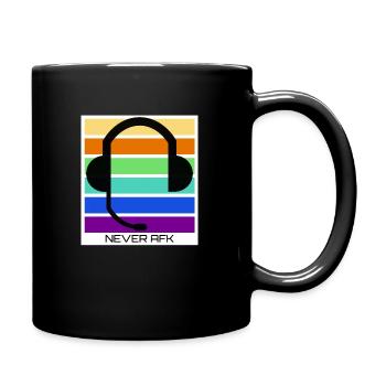 never afk multiplayer online gaming gamer headset - Full Colour Mug - black - Right