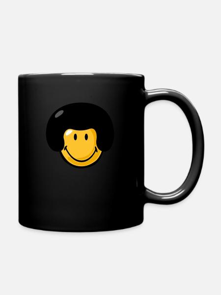 Smiley afro - Tasse einfarbig - Schwarz