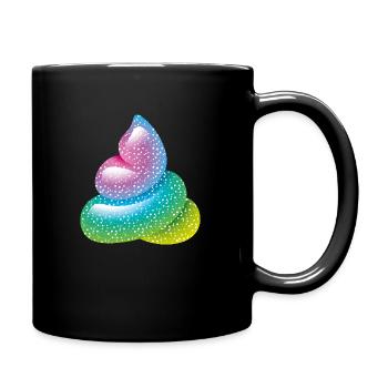 Smiley Glitter Poo - Tasse einfarbig - Schwarz - Rechts