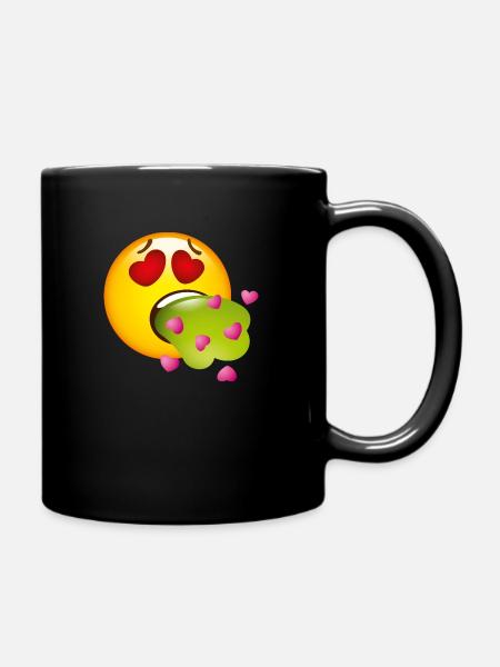 Smiley Glossy Barf Love - Tasse einfarbig - Schwarz