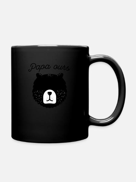 Papa Bär - Tasse einfarbig - Schwarz