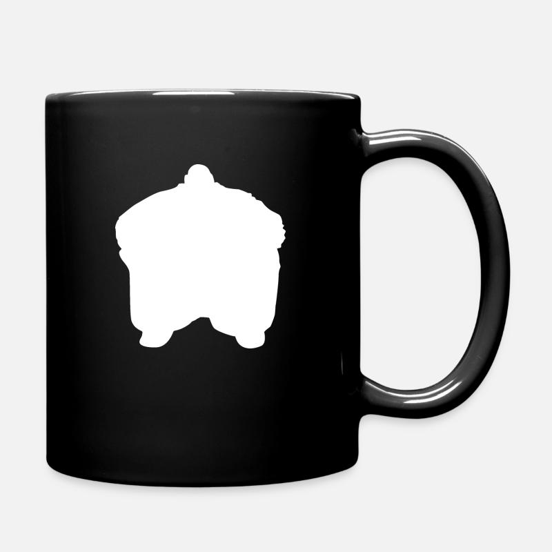 dicker Mann weiss - Tasse einfarbig - Schwarz