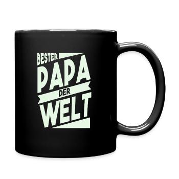 Bester Papa der Welt - Tasse einfarbig - Schwarz - Rechts