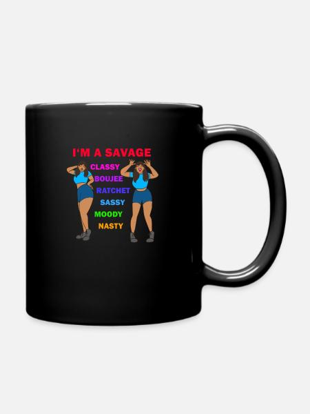 I'm a savage - Tasse einfarbig - Schwarz