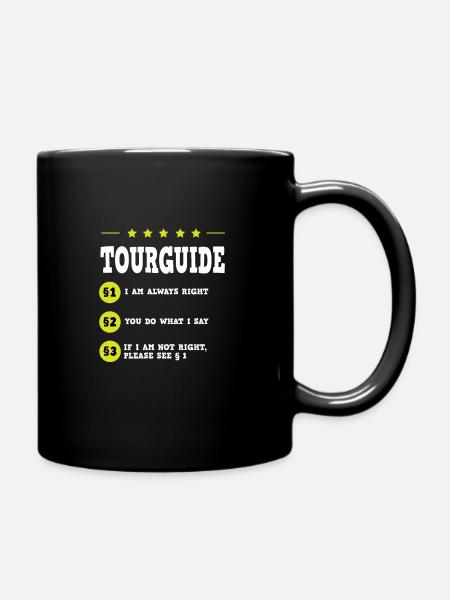 Un guide touristique dit une blague - Mug uni - noir