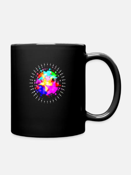 Colorful Stars -Bunte Sterne - Tasse einfarbig - Schwarz