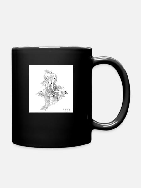 Schwarzplan Basel - Tasse einfarbig - Schwarz