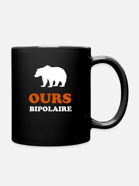 OURS BIPOLAIRE - Mug uni - noir