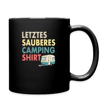 Lustiges Wohnmobil Camper Camping - Tasse einfarbig - Schwarz - Rechts