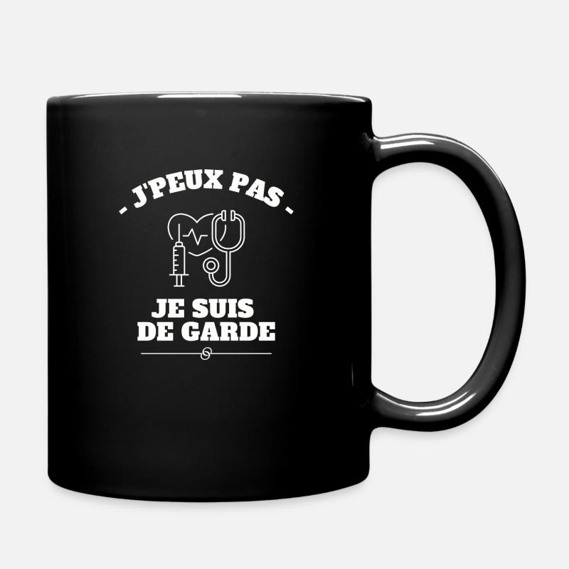 J'peux pas je suis de garde - Mug uni - noir