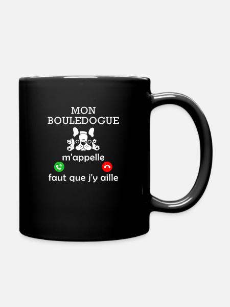 mon bouledogue m'appelle / bouledogue français - Mug uni - noir