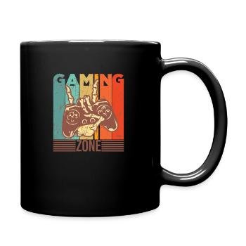 Lustiger Spruch Gaming Zone - Tasse einfarbig - Schwarz - Rechts