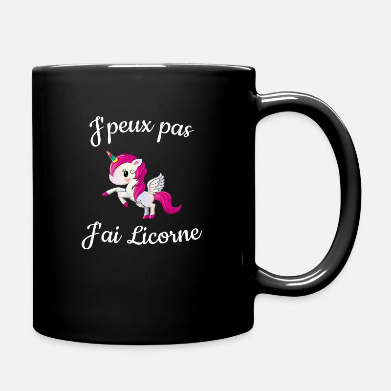 Sweat J'peux pas j'ai Licorne - Mug uni - noir