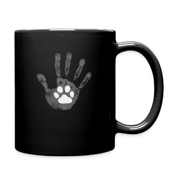 Dog Man High Five Dog - Full Colour Mug - black - Right