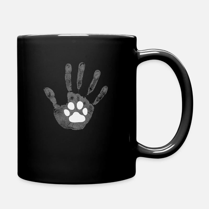 Hund Mensch High Five Dog - Tasse einfarbig - Schwarz