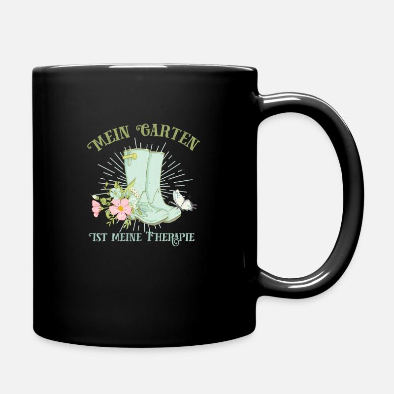 Mein Garten - Tasse einfarbig - Schwarz