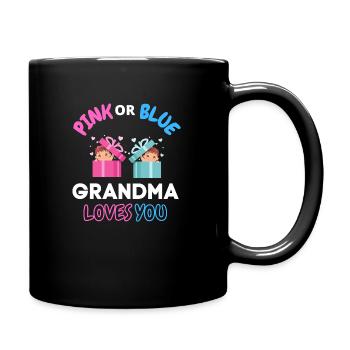 Geschlecht offenbaren, rosa oder blau Oma liebt Dich - Tasse einfarbig - Schwarz - Rechts