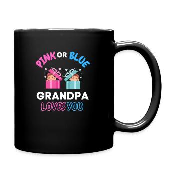 Gender Reveal, Rosa oder blau Opa liebt dich - Tasse einfarbig - Schwarz - Rechts