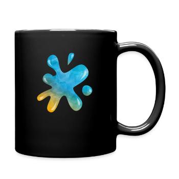 Blue Liquid Ink Splatter Splash - Full Colour Mug - black - Right