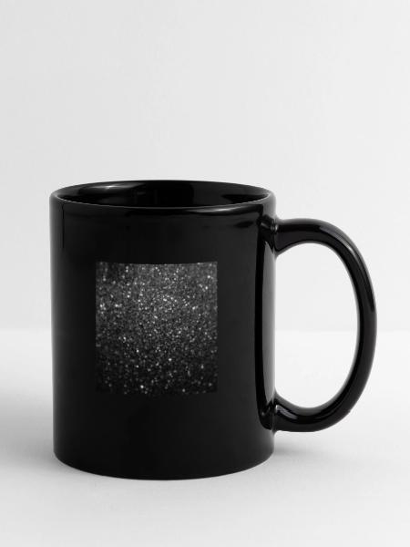 Funkelnder schwarzer Glitter - Tasse einfarbig - Schwarz - Rechts