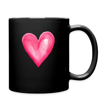 Pink Heart - Full Colour Mug - black - Right