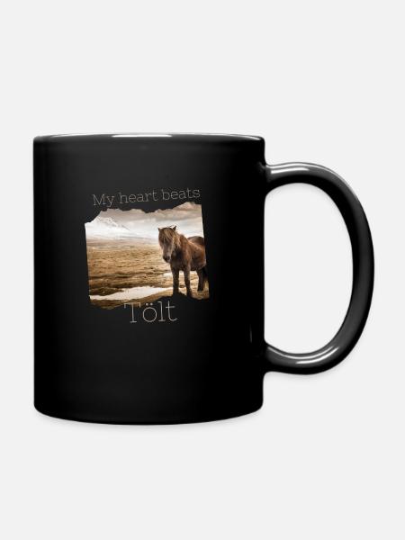 My hearts beats Tölt - Full Colour Mug - black
