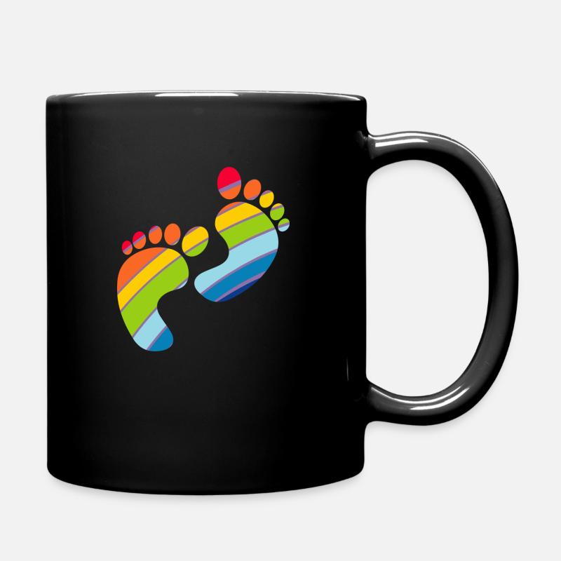 Les pieds colorés de bébé arc-en-ciel| bébé - Mug uni - noir