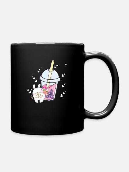 Kawaii Boba Bubble Getränk Japan Milchtee Manga - Tasse einfarbig - Schwarz