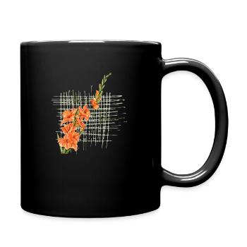 Gladiole original andere Schriftart - Tasse einfarbig - Schwarz - Rechts