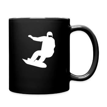 Snowboard Snowboarder - Tasse einfarbig - Schwarz - Rechts