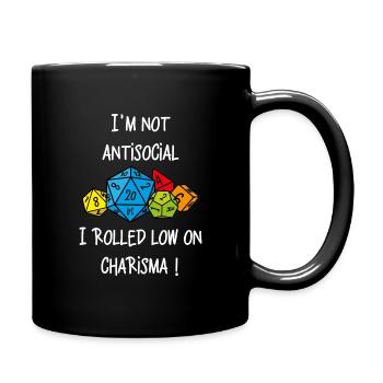 Ich bin nicht asozial, ich habe wenig Charisma! - Tasse einfarbig - Schwarz - Rechts