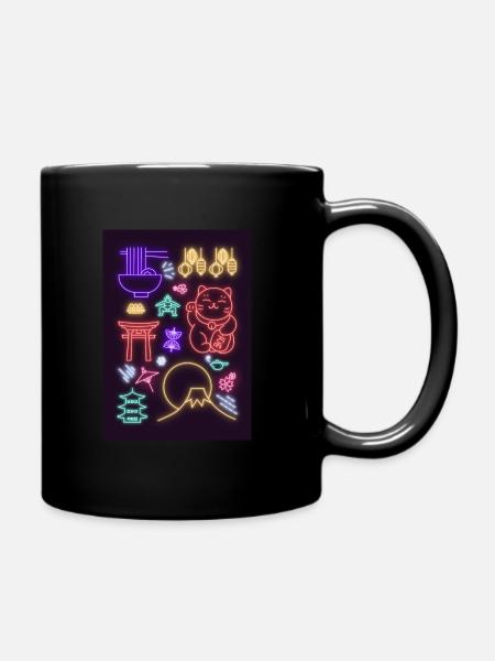 Néons colorés Japon - Mug uni - noir