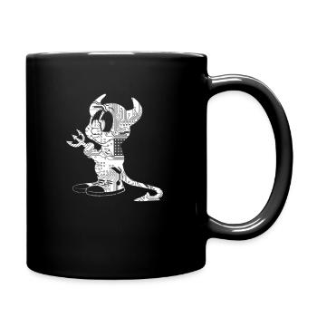 BSD Daemon - Tasse einfarbig - Schwarz - Rechts