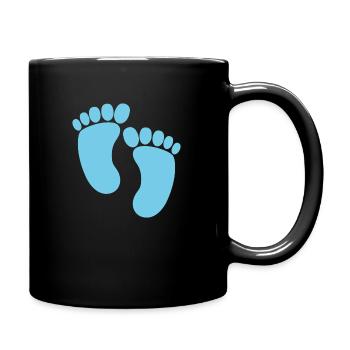 Baby Foot Prints Baby Füße Schwanger Pregnancy - Tasse einfarbig - Schwarz - Rechts