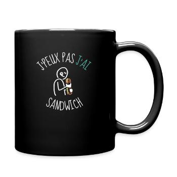 j'peux pas j'ai sandwich idée cadeau humour - Mug uni - noir - Droite