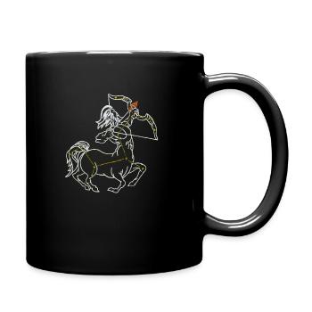 Schütze - Tasse einfarbig - Schwarz - Rechts