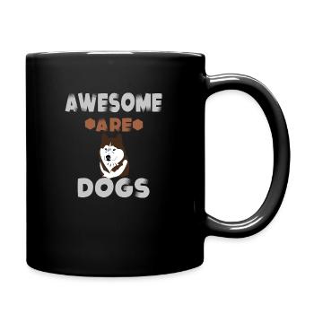 Dogs are great Dogs are the best - Full Colour Mug - black - Right