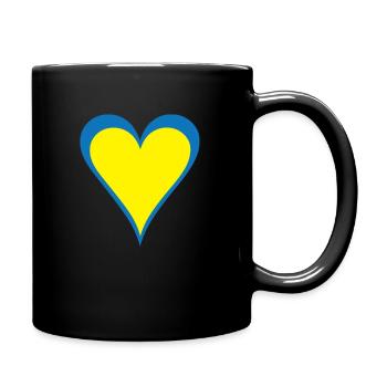 Ukraine Flag Heart Motif blue yellow - Full Colour Mug - black - Right