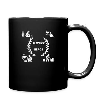 Plombiers nous sommes des héros blancs - Mug uni - noir - Droite