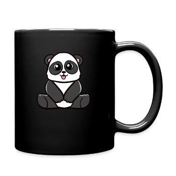 Panda doux / Panda Bear - Mug uni - noir - Droite