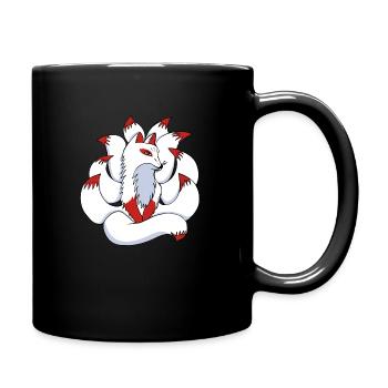 Neunschwänziger Fuchs Japanisch Otaku - Tasse einfarbig - Schwarz - Rechts