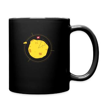 Cheese planet - Tasse einfarbig - Schwarz - Rechts