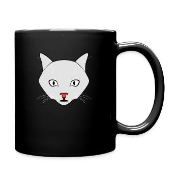 Cat White - Full Colour Mug - black - Right
