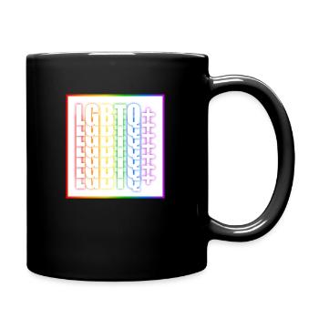 LGBTQ Regenbogen weiß - Tasse einfarbig - Schwarz - Rechts