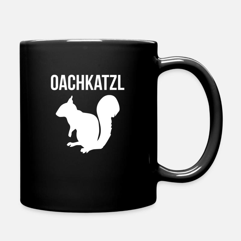 Oachkatzl Eichhörnchen Bayerisch - Tasse einfarbig - Schwarz