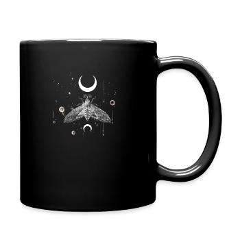 Boho Art Design - Mystic Moon Moth - Tasse einfarbig - Schwarz - Rechts