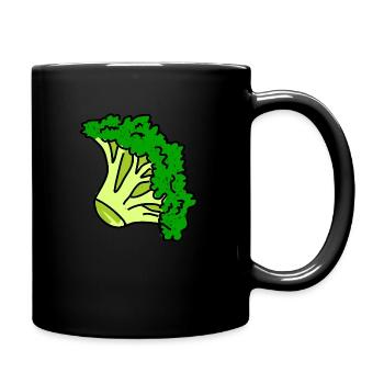 Green Broccoli Doodle - Full Colour Mug - black - Right